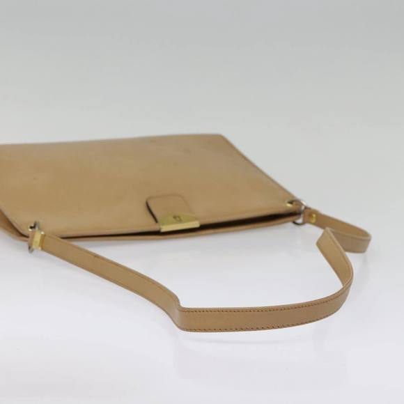 Christian Dior Shoulder Bag Leather Beige Gold Auth 88259 - Picture 10 of 16